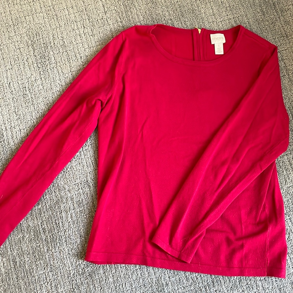 Chico’s size 1 red long sleeve top